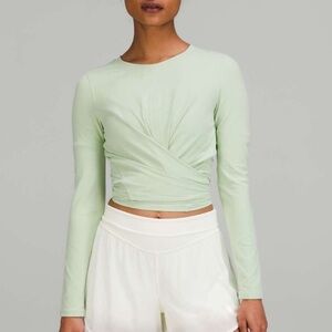 NWT Lululemon Time to Restore Nulu Long Sleeve Shirt in Creamy Mint - 12